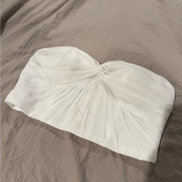 David's Bridal Tops - David Bridal, Strapless White twist top